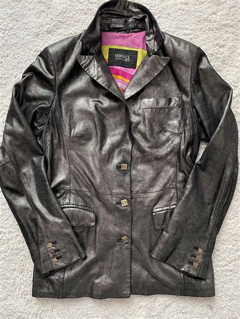 versace bomberjacke ebay|Versace classic v2 leather jacket.